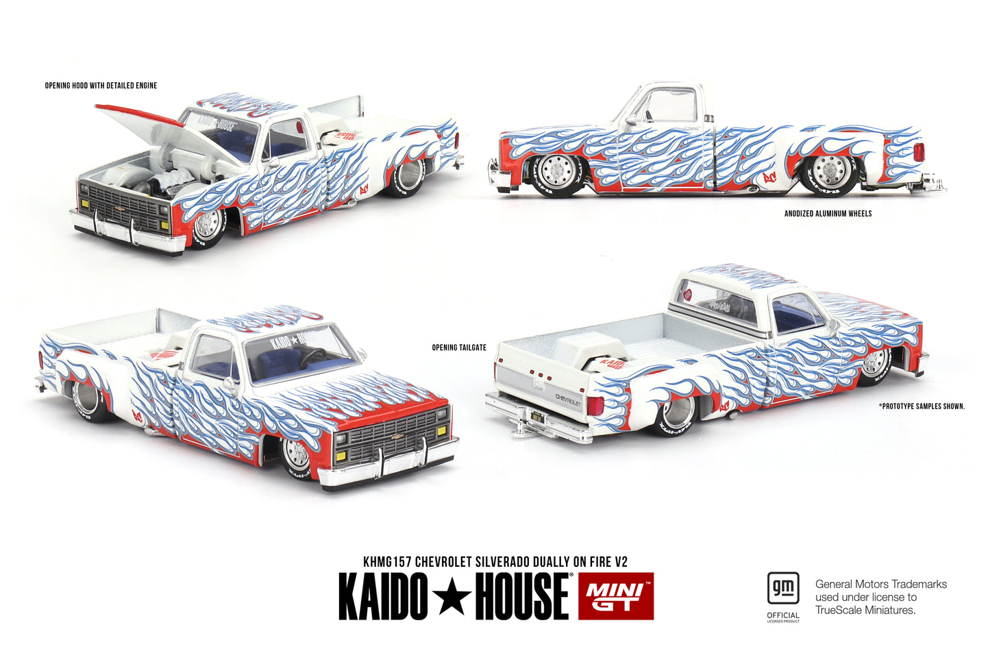 MiniGT - Chevrolet Silverado Dually on Fire V2 Kaido - 1:64 Scale