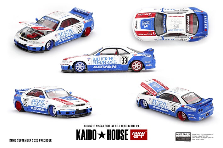 MIniGT - Nissan Skyline GT-R (R33) 'BFTHR' Kaido House - 1:64 Scale