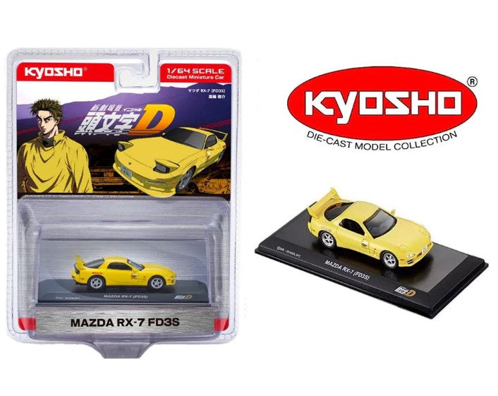 Kyosho - Mazda RX-7 (FD3S) 'Initial D' (Yellow) - 1:64 Scale