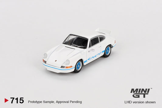 MiniGT - Porsche 911 Carrera RS 2.7 Grand Prix White with Blue Livery