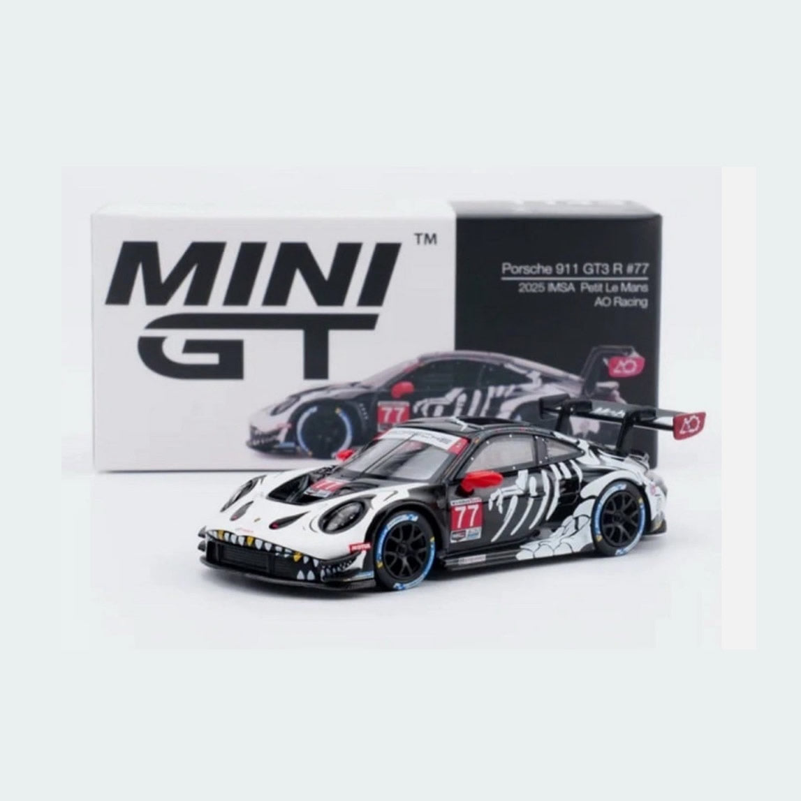 MiniGT - Porsche 911 GT3 R #77 AO Racing 2025 IMSA Petit Le Mans