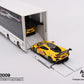 MiniGT - Corvette Racing C8.R Racing Transporter Set including Cars