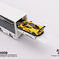 MiniGT - Corvette Racing C8.R Racing Transporter Set including Cars