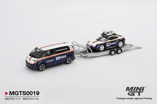 MiniGT - Porsche 911 Dakar #718 + VW ID. Buzz 'Porsche Centrum' Set