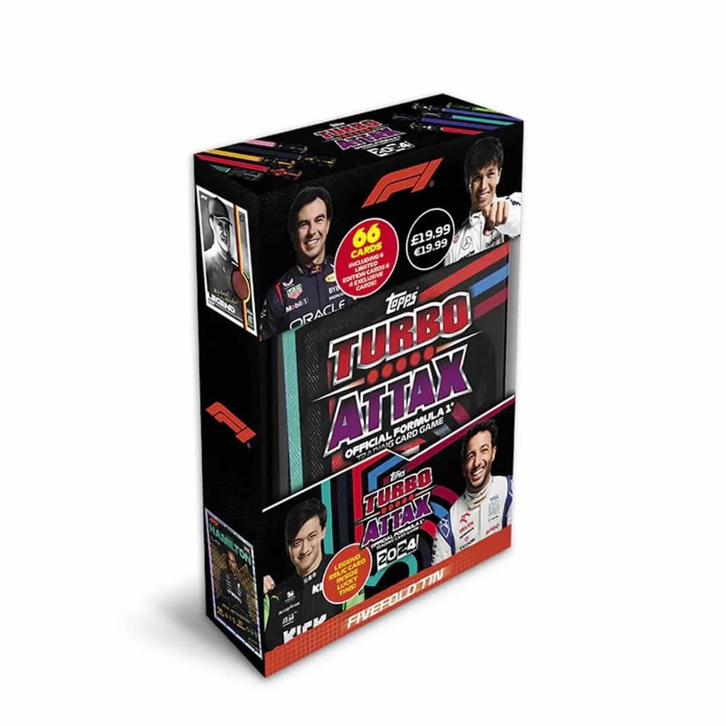 turbo attax rare cards 2024 F1 Turbo Attax Mega Tin (66 Cards) - Black Tin – Relove Oxley