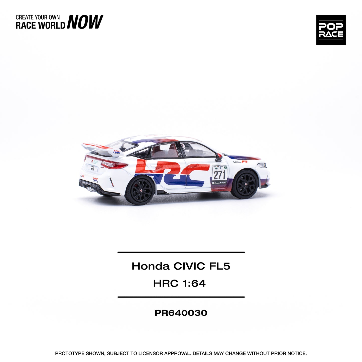 Pop Race - Honda Civic FL5 'HRC' - 1:64 Scale
