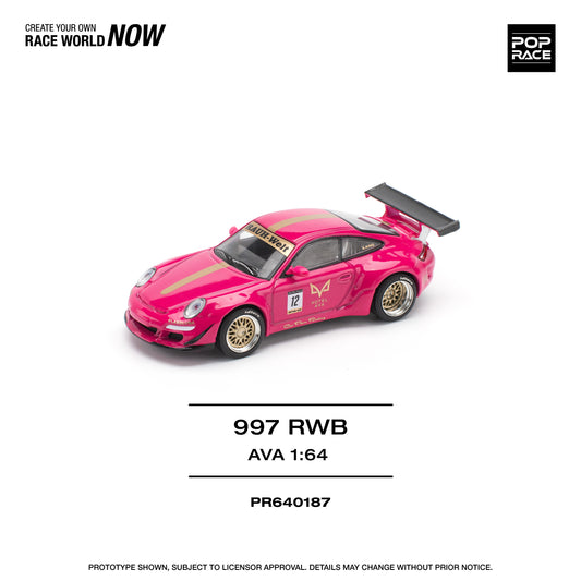 Pop Race - RWB 997 #12 'Ava Hotel' (Pink) - 1:64 Scale