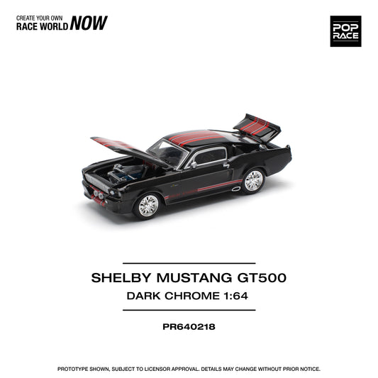 Pop Race - Ford Shelby Mustang GT500 (Dark Chrome) - 1:64 Scale