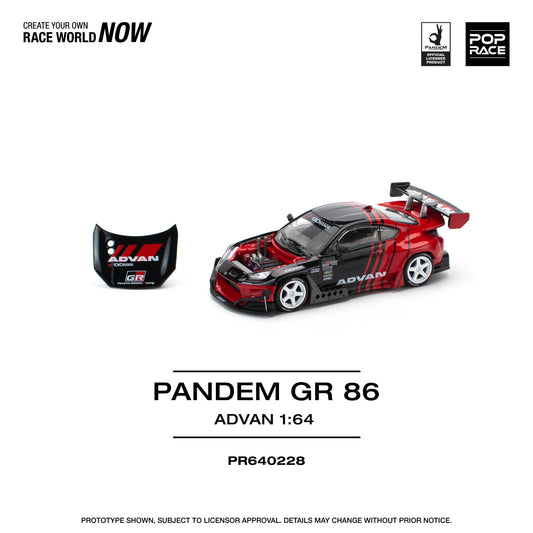 Pop Race - Toyota Pandem GR86 'Advan' - 1:64 Scale