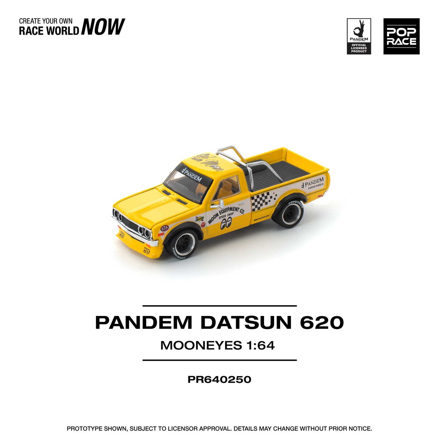 Pop Race - Pandem Datsun 620 'Mooneyes' (Yellow)
