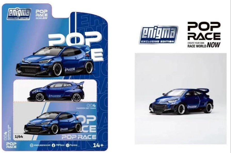 Pop Race - Toyota Yaris GR Pandem 'Enigma' (Metallic Blue) - 1:64 Scale