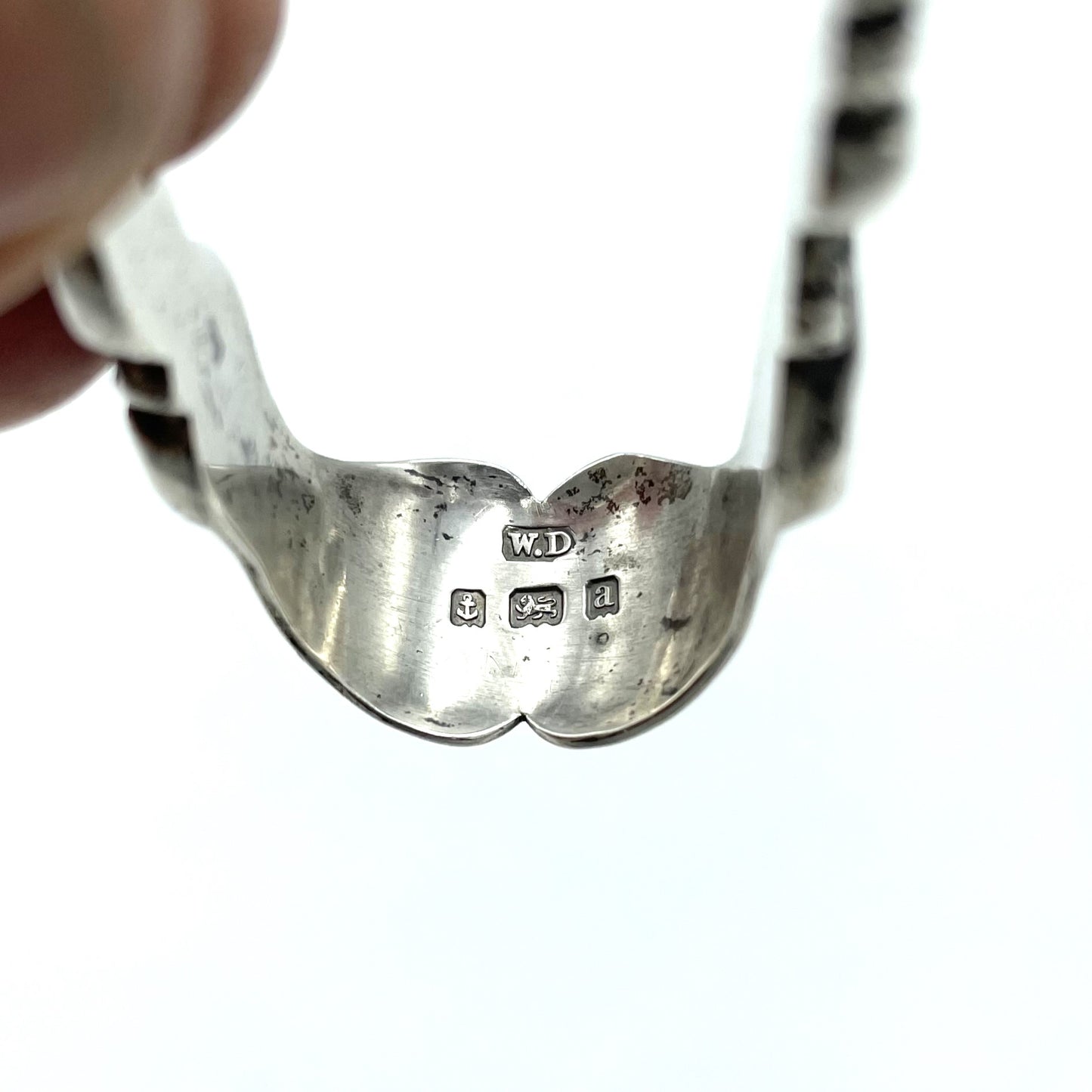 Antique Hallmarked Sterling Silver Sugar Tongs W.D 1900 - 9cm