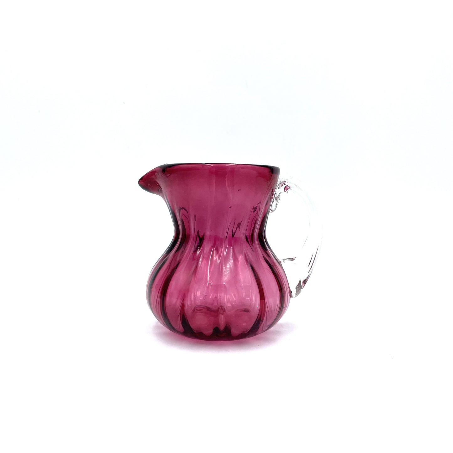 Handblown Cranberry Glass Jug - 9cm