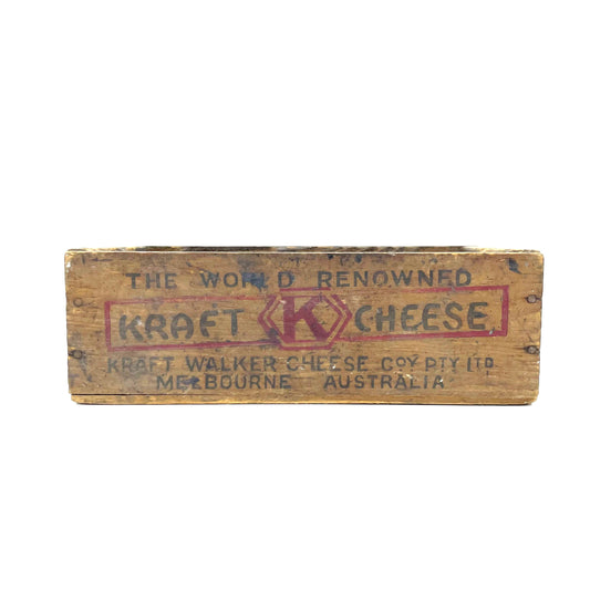 Vintage Wooden Kraft Cheese Box - 30cm