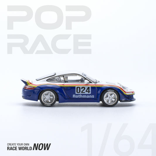 Pop Race - Porsche RWB 997 'Rothmans' (White/Blue) - 1:64 Scale