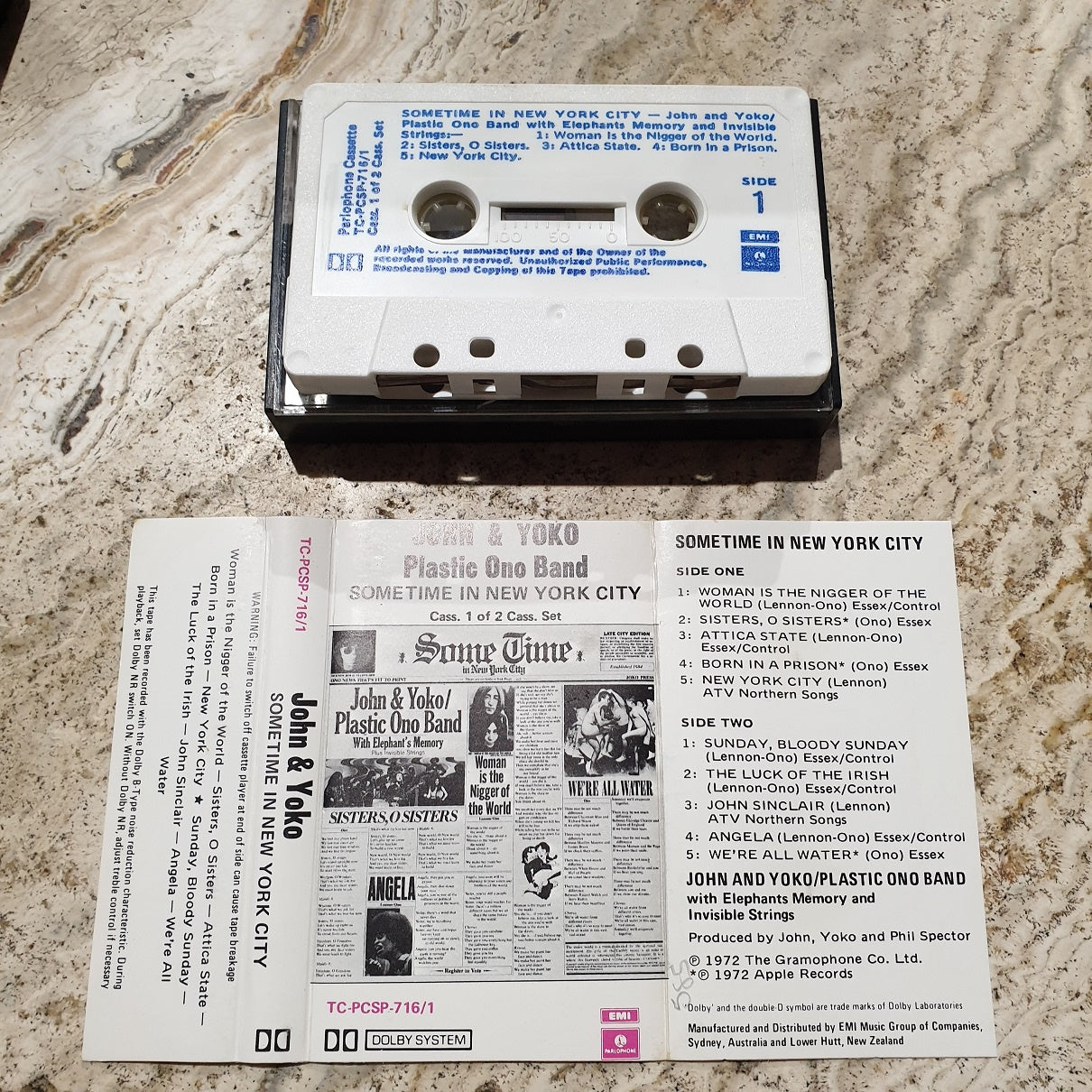 John & Yoko Plastic Ono Band, Sometime in New York City - Cassette