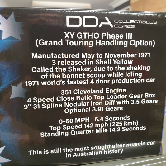 DDA Ford XY GTHO (Yellow) 1:24 Scale