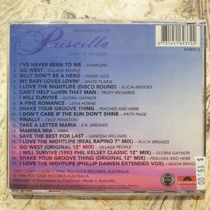 CD - Soundtrack, The Adventures Of Priscilla Queen Of The Desert: Songs From The Motion Picture (Single CD)