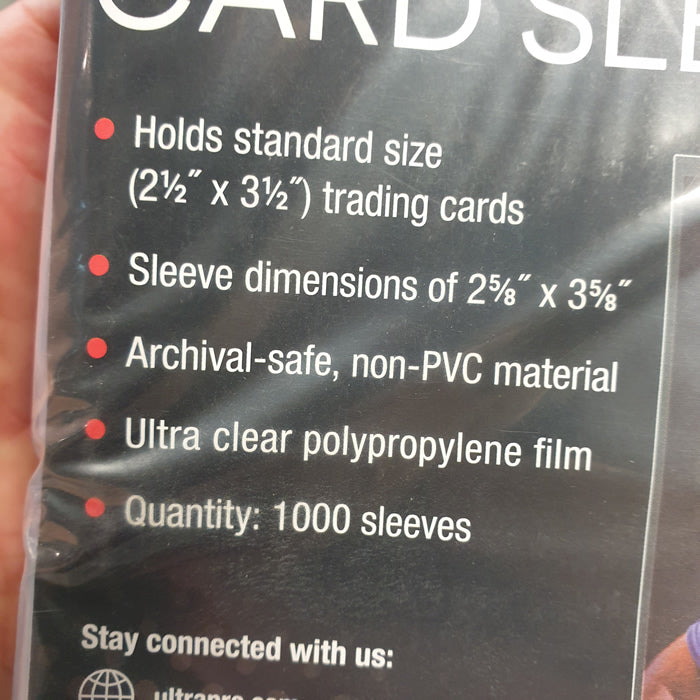 Ultra Pro - Card Sleeve - 2.5" x 3.5" Collector Sleeves - 1000pk