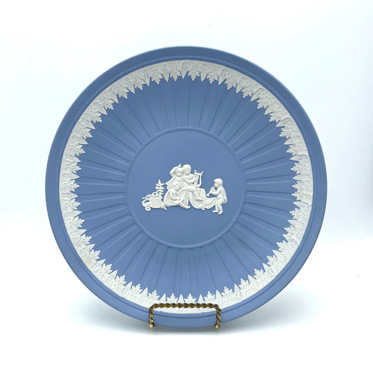 Wedgwood Jasperware Pale Blue Fluted Plate - 26cm