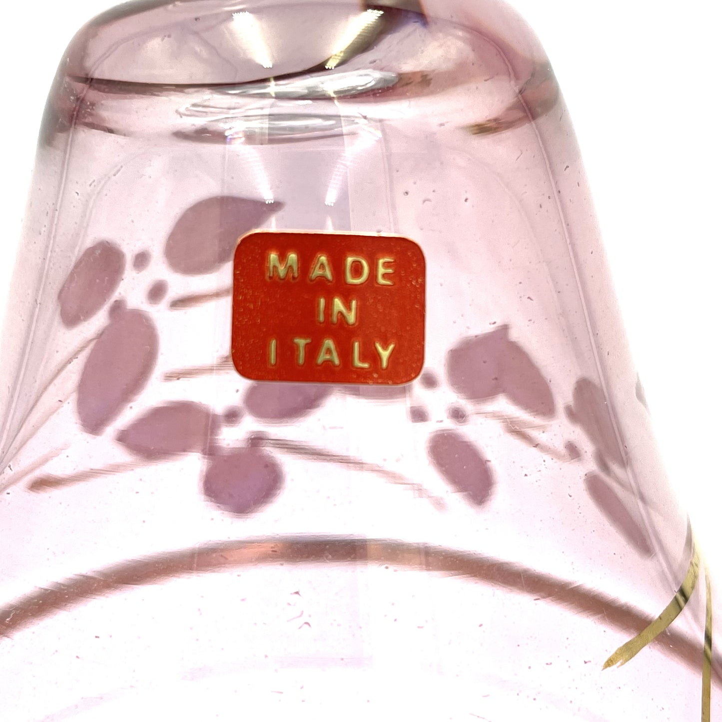 Italian Glass Pink Handpainted Pear Candy Jar - 15cm