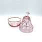 Italian Glass Pink Handpainted Pear Candy Jar - 15cm