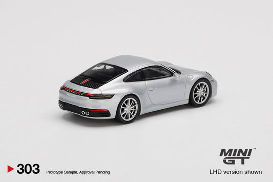 MiniGT - Porsche 911 (992) Carrera 4S GT Silver Metallic
