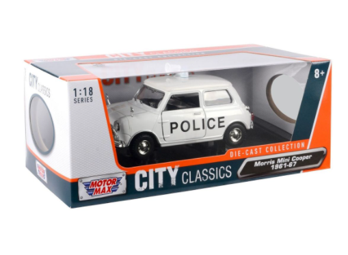 Motormax Morris Mini Cooper Police Car 1:18 Scale