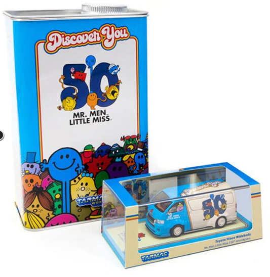 Tarmac Works Mr Men Little Miss Toyota Hiace with Oil Can 1:64 Scale