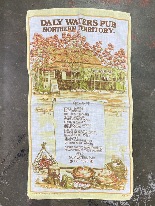 Vintage Daly Waters Pub NT Tea Towel