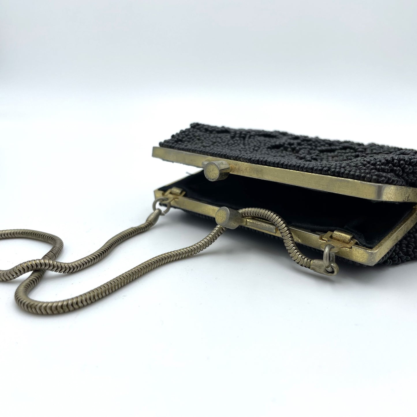 Black Beaded Purse - 13cm