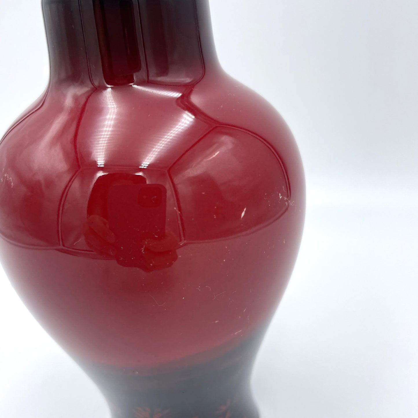 Royal Doulton 'Flambe' Sunflower Cottage Scene Vase - 16cm