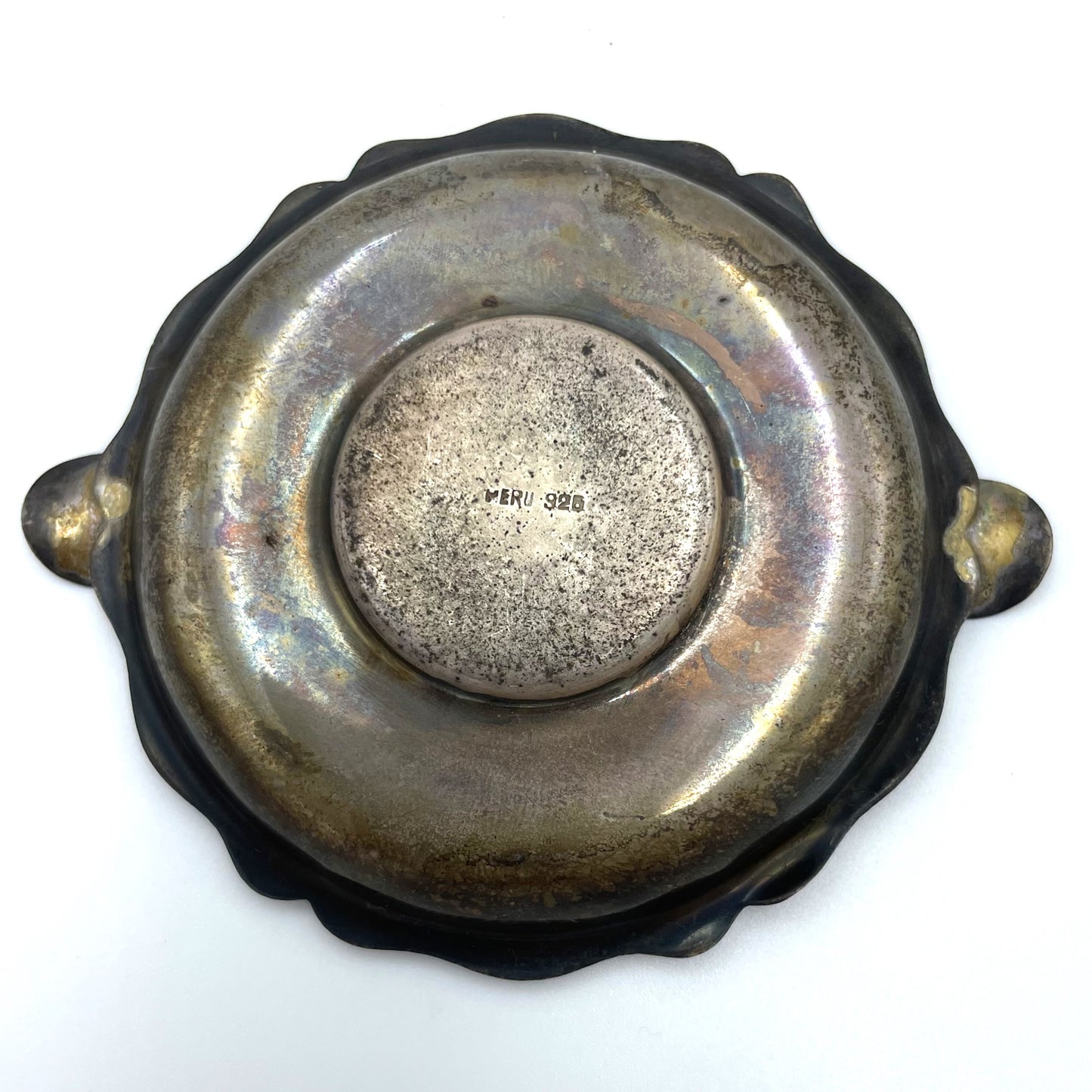 Antique Sterling Silver Peruvian Ashtray - 8cm