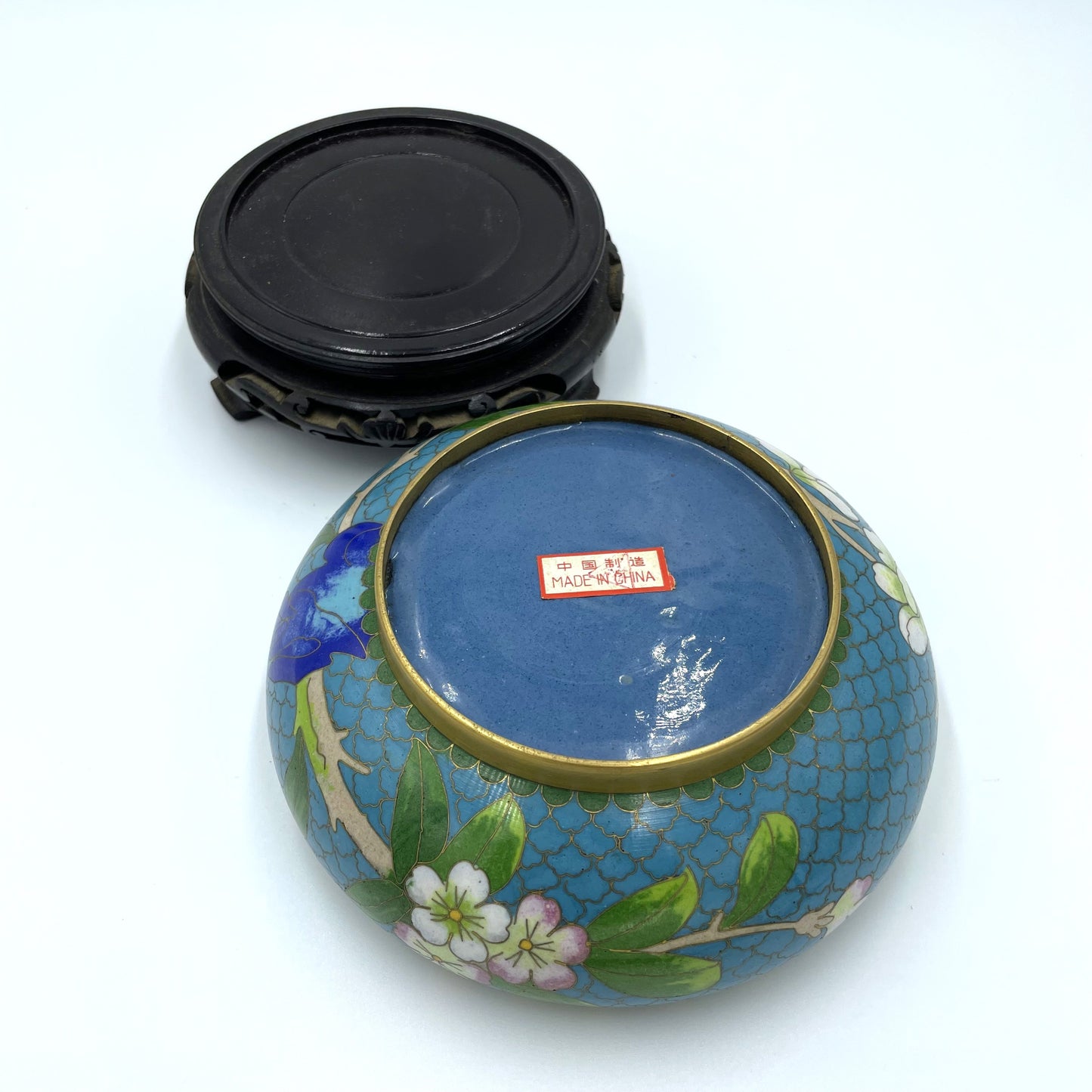 Large Cloisonne Bowl on Stand - 10cm