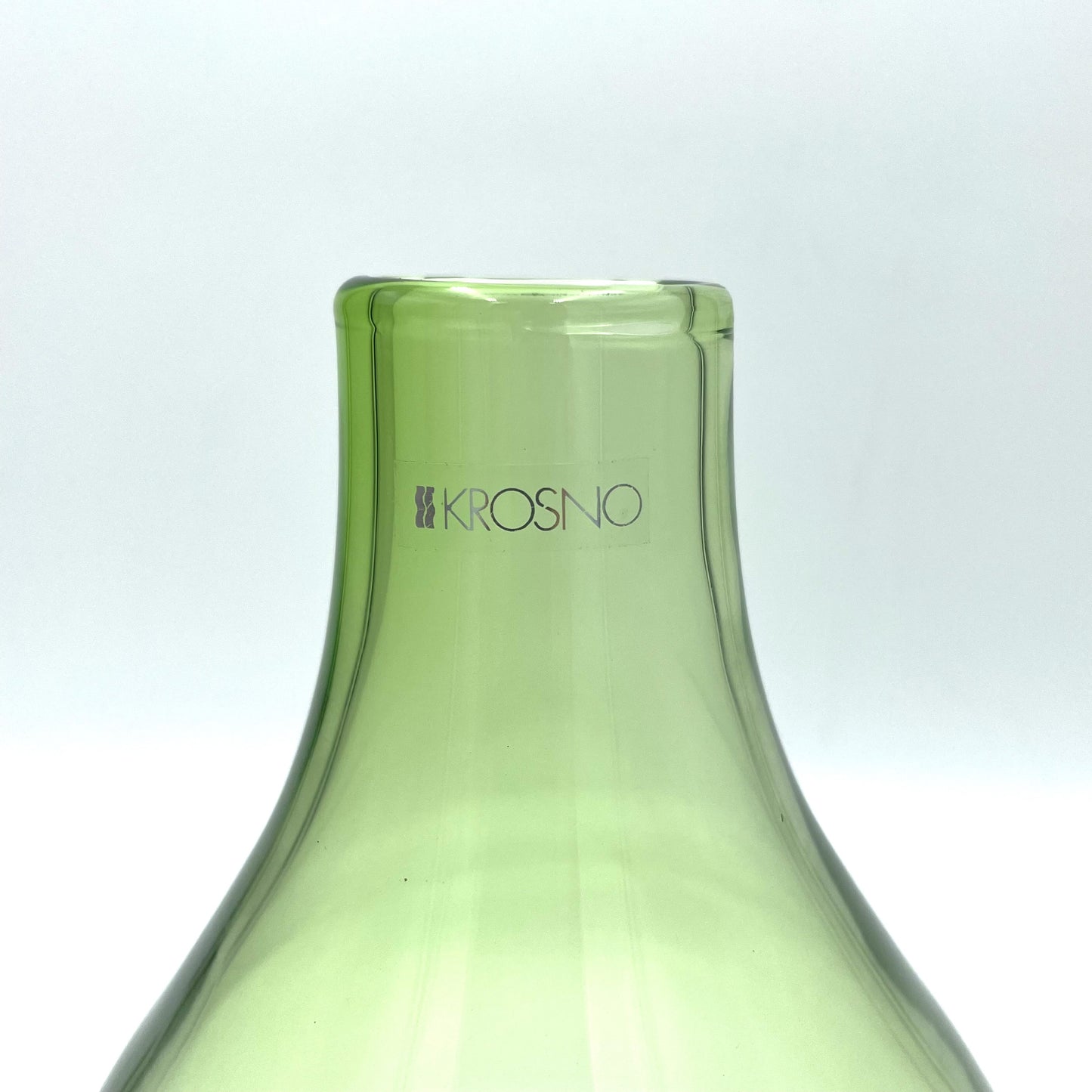 Krosno Poland Green Art Glass Vase - 19cm