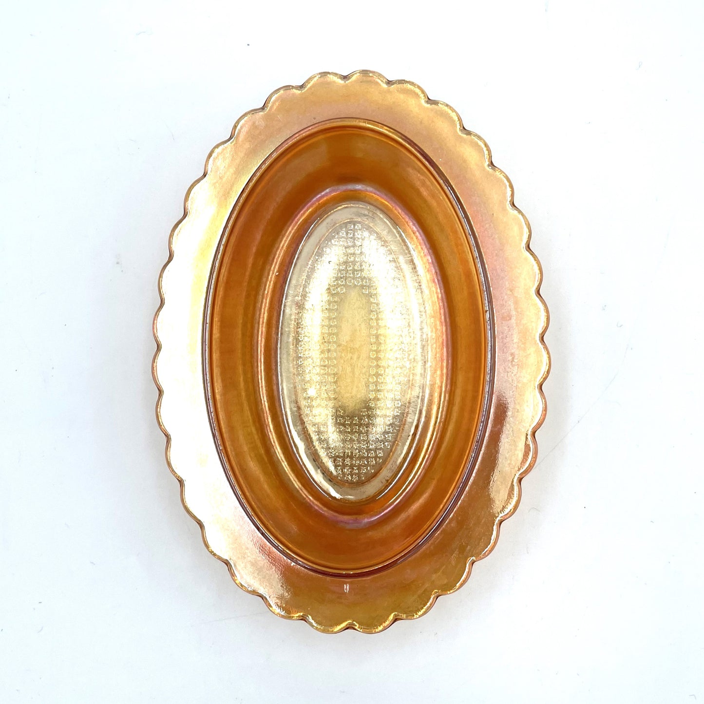 Carnival Glass Oval Dish - 19cm
