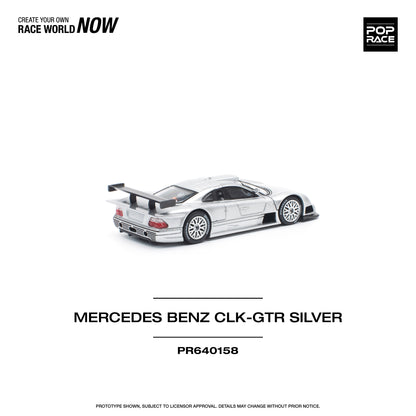 Pop Race - Mercedes-Benz CLK-GTR (Silver) - 1:64 Scale
