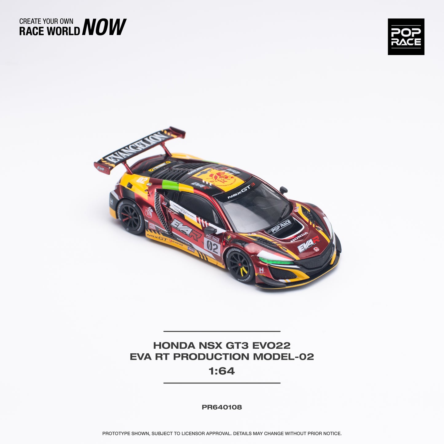 Pop Race - Honda NSX GT3 EVO22 EVA RT Production #02 - 1:64 Scale