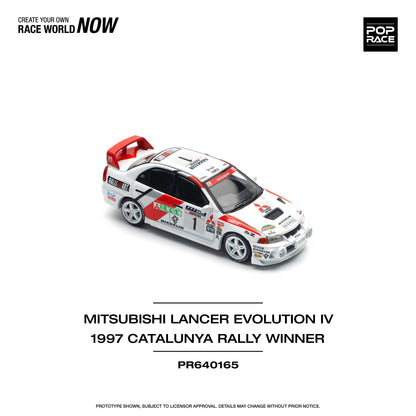Pop Race - Mitsubishi Lancer Evolution IV 1997 Catalunya Rally Winner - 1:64 Scale