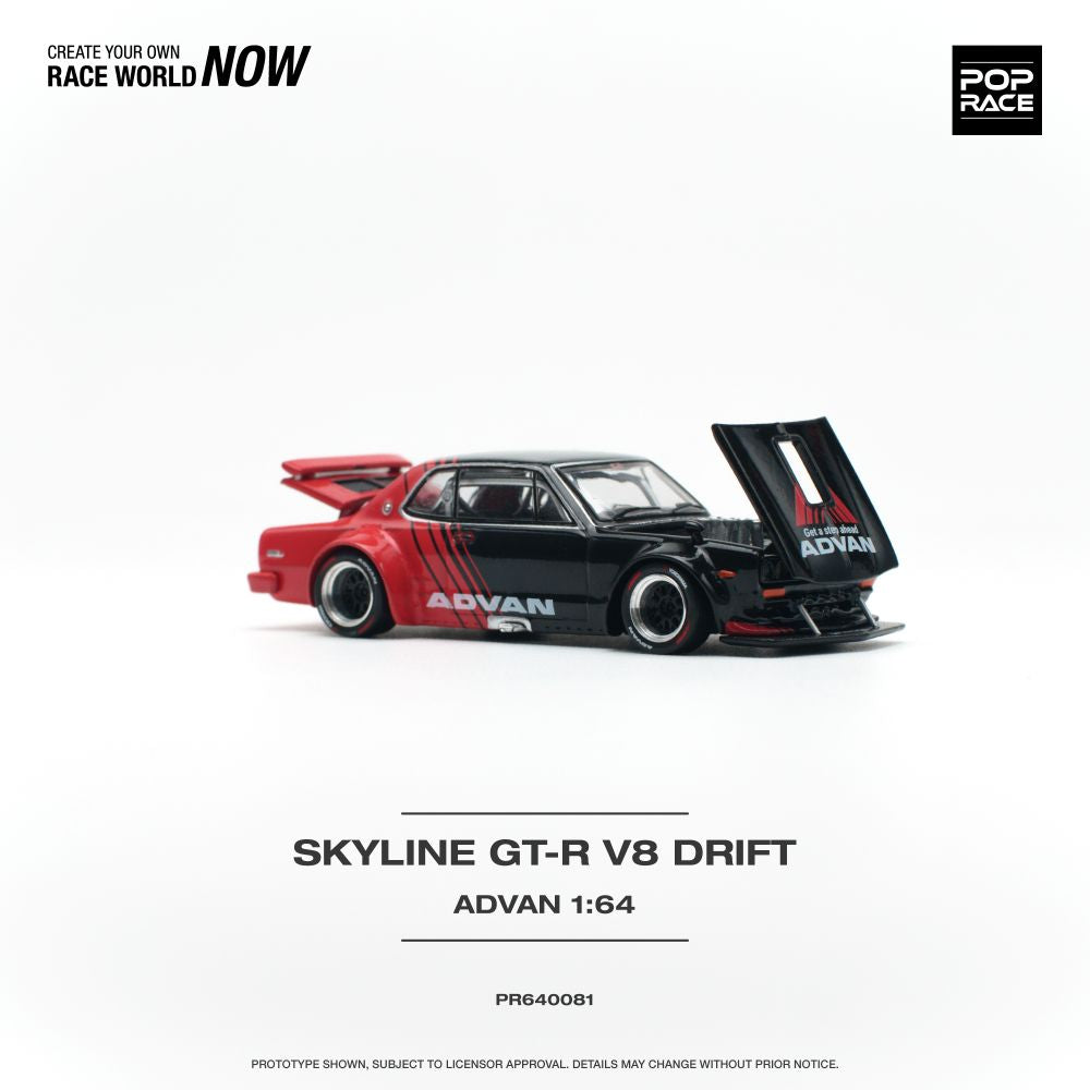 Pop Race - Nissan Skyline GT-R V8 Drift 'Advan' - 1:64 Scale