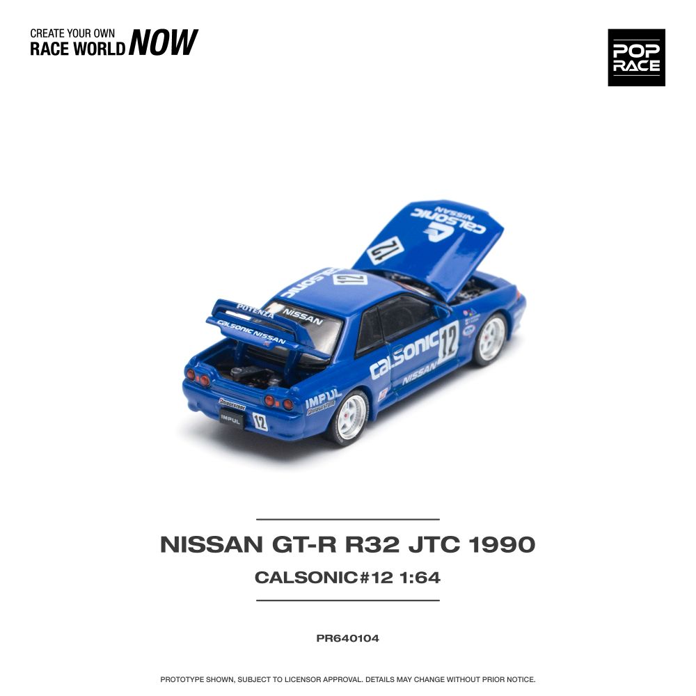 Pop Race - Nissan Skyline GT-R (R32) 'Calsonic' #12 - 1:64 Scale