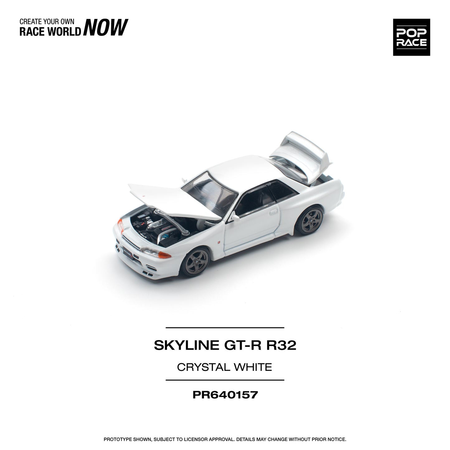 Pop Race - Nissan Skyline GT-R (R32) Crystal White - 1:64 Scale