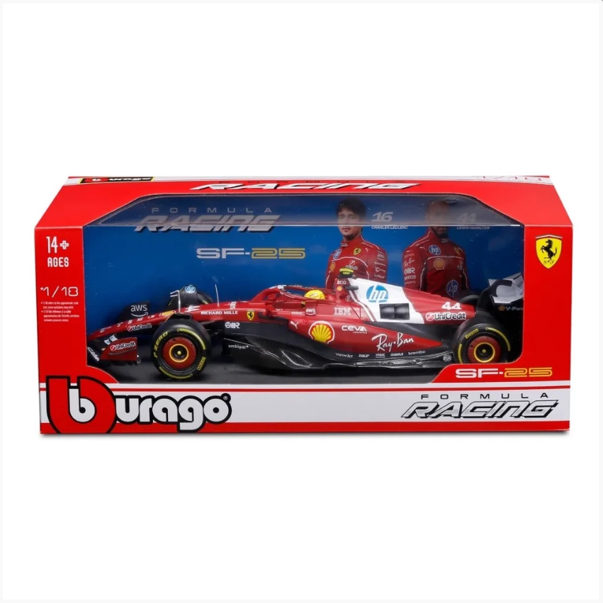 Bburago - 2025 Ferrari F1 Formula 1 Team SF-25 - #44 Lewis Hamilton
