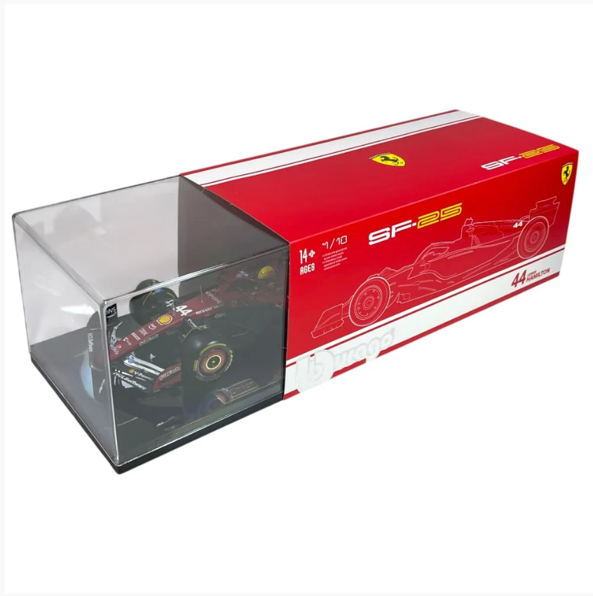 Bburago - 2025 Ferrari F1 Formula 1 Team SF-25 with Acrylic Display Box - #44 Lewis Hamlton