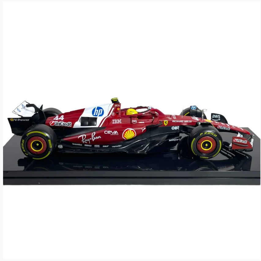 Bburago - 2025 Ferrari F1 Formula 1 Team SF-25 with Acrylic Display Box - #44 Lewis Hamlton