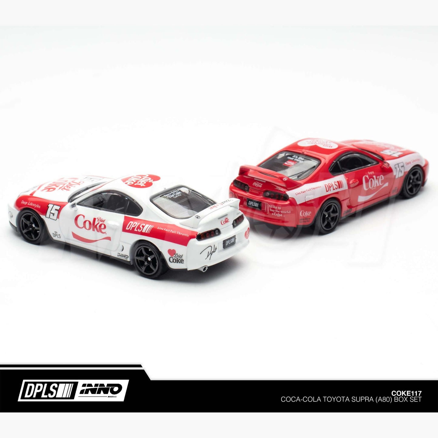 INNO64 - Toyota Supra (A80) 'DPLS Coca Cola' Box Set - 2 Car Set