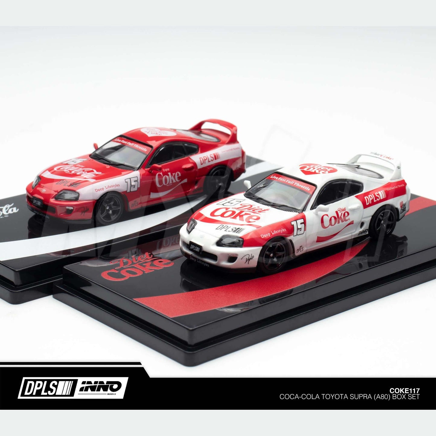 INNO64 - Toyota Supra (A80) 'DPLS Coca Cola' Box Set - 2 Car Set