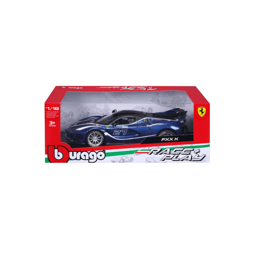 Bburago - Ferrari Race & Play - 2018 Ferrari FXX K EVO #27 (Blue) - 1:18 Scale