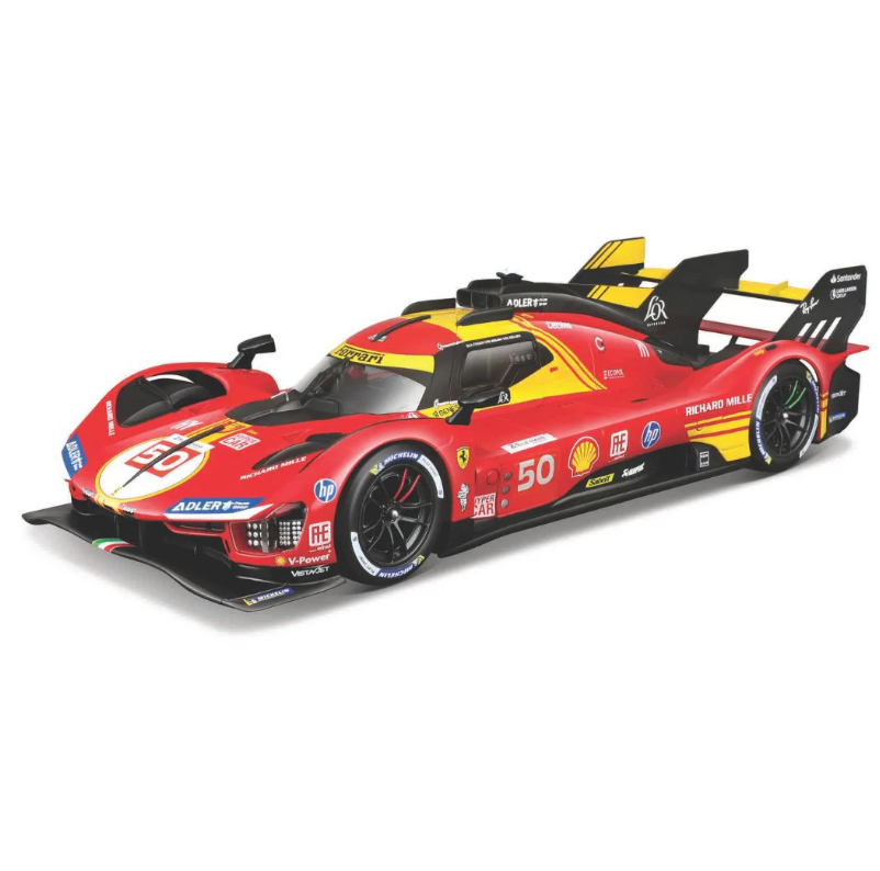Bburago - Ferrari Racing - 2024 Ferrari 499P Le Mans Hypercar #50 - 1:18 Scale