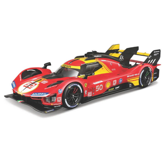 Bburago - Ferrari Racing - 2024 Ferrari 499P Le Mans Hypercar #50 - 1:18 Scale